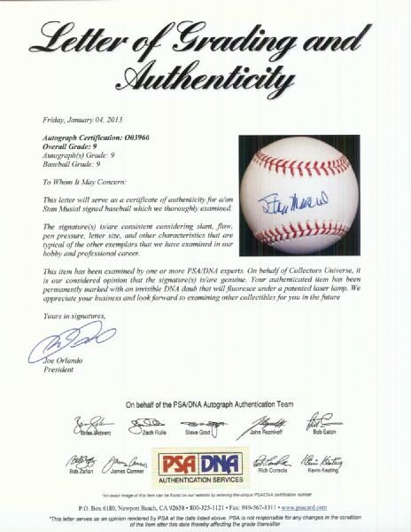 Stan Musial & Harmon Killebrew Single-Signed PSA-Graded Baseballs (2)