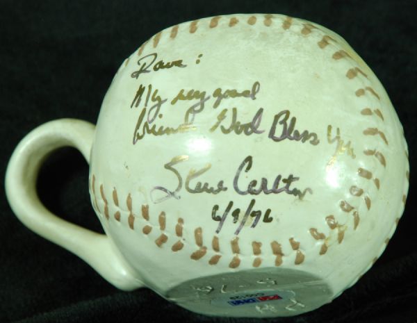 Steve Carlton & Mike Schmidt Signed Baseball Mug & FDC (PSA/DNA)