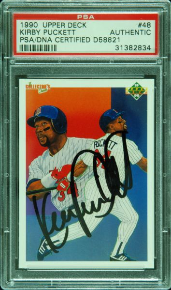 Kirby Puckett Signed 1990 Upper Deck (PSA/DNA)