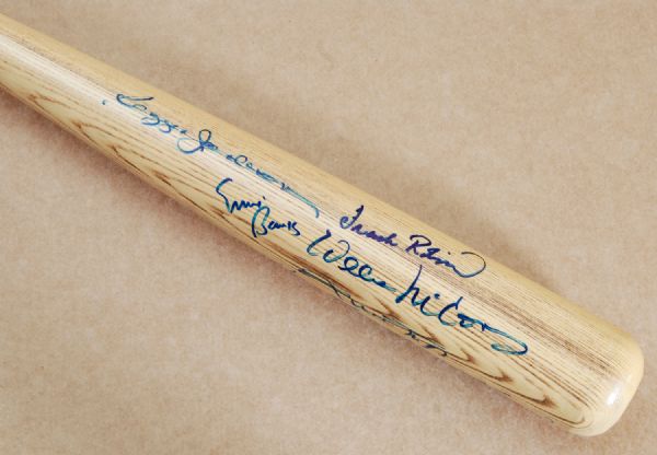 500 Home Run Club Multi-Signed Bat (9 Signatures) with Aaron, Mays (PSA/DNA)