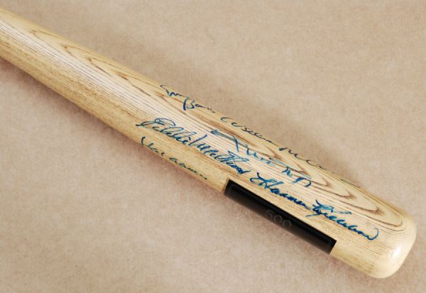 500 Home Run Club Multi-Signed Bat (9 Signatures) with Aaron, Mays (PSA/DNA)