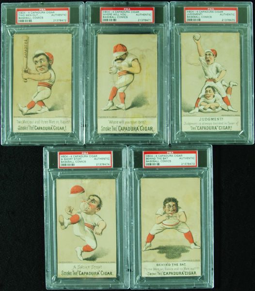 1880s H804-4 Capadura Cigar Complete PSA-Graded Set (5)