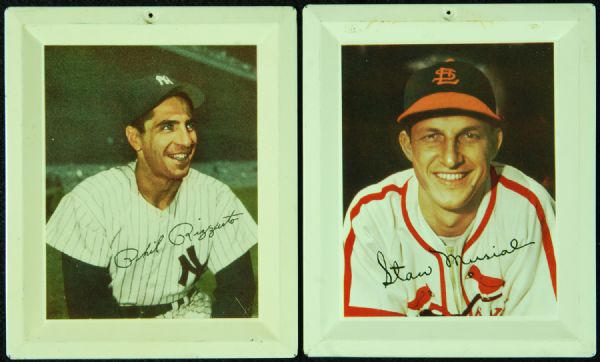 1952 Wheaties Stan Musial & Phil Rizzuto Tin Trays (2)