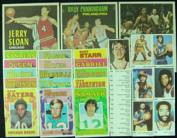 High-Grade 1972 Icee Bear Complete Set, 1971 Topps FB and 1969 Basketball Posters (41)