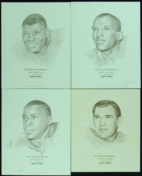 1966-67 Williams Portraits Green Bay Packers Prints Grouping (41) with Lombardi