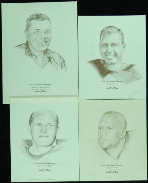 1966-67 Williams Portraits Green Bay Packers Prints Grouping (41) with Lombardi