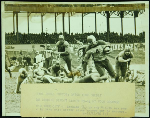 1936 Packers Beat Giants with Tuffy Leemans Original 9x7 Photo