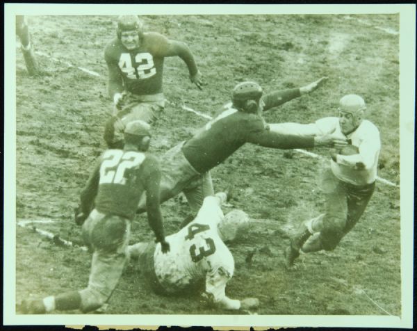 1938 Giants Pounce On A Packer Original 9x7 Photo