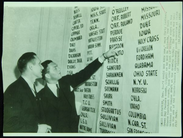 1939 Curly Lambeau Draft Original Seattle Times 10x8 Photo