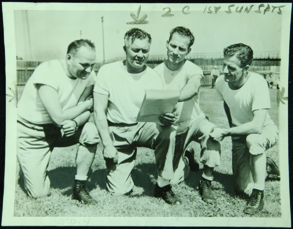 1945 Curly Lambeau, Kiesling, Hutson & Kotal Original 9x7 Photo