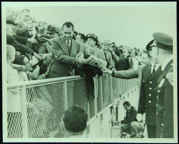 1957 Richard Nixon First Game at Lambeau Field 10x8 Original Photo