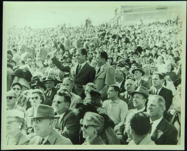 1957 Richard Nixon First Game at Lambeau Field 10x8 Original Photo