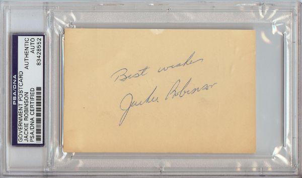 Jackie Robinson Signed GPC (PSA/DNA)