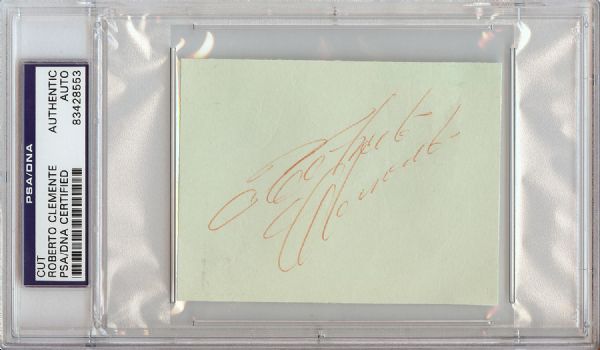 Roberto Clemente Cut Signature (PSA/DNA)