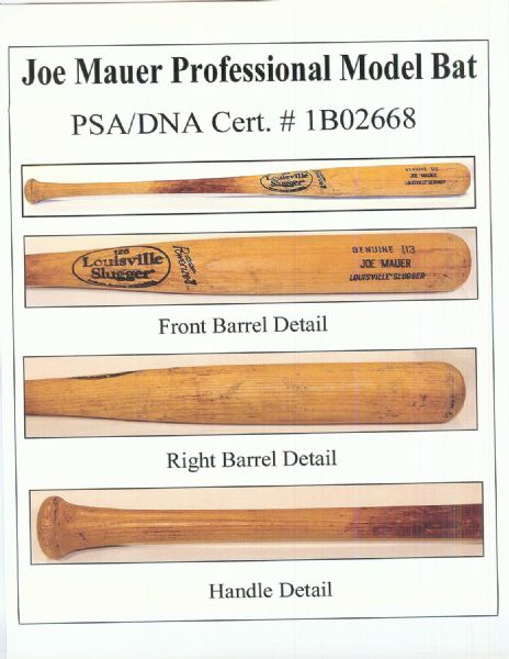 Joe Mauer 2003 Game-Used USA Baseball Louisville Slugger  (PSA/DNA 9.5) - Used During 2003 Regional Olympic Qualifying Tournament in Panama