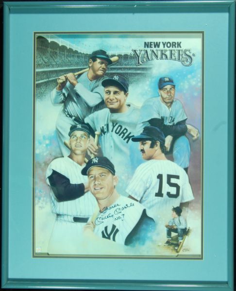 Mickey Mantle Signed 18x24 Yankees Gayle Gibson Display