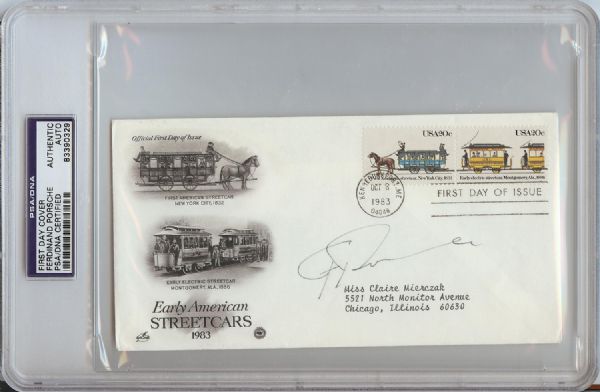 Ferdinand Porsche Signed First Day Cover (PSA/DNA) 