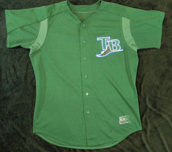 Toby Hall Signed Game-Used Tampa Devil Rays Jersey