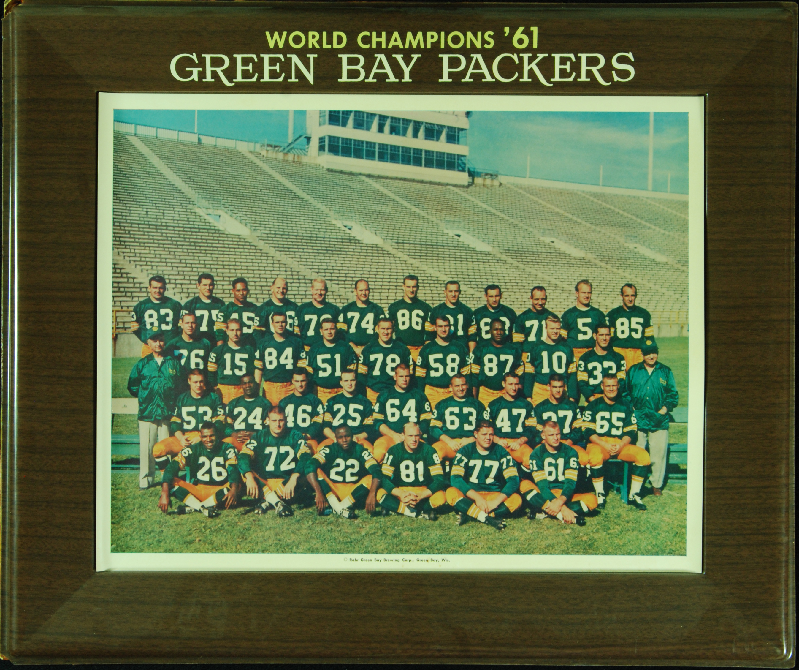 Lot Detail - 1961 Green Bay Packers World Champions Rahr's Brewing Co. Team  Photo