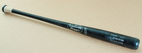 Rickey Henderson 2001 Game-Used Louisville Slugger Bat (GAI Bushing)