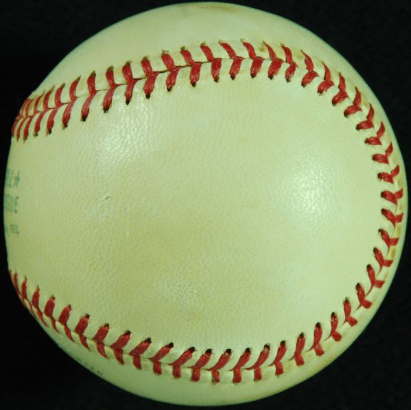 Lefty Grove Single-Signed OAL Baseball Inscribed First Ball Thrown out in the 4 game of the World Series 1972 (PSA/DNA)