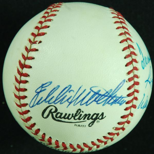 500 Home Run Club Multi-Signed Baseball (4) with Robinson, Mathews, McCovey, Jackson (PSA/DNA)