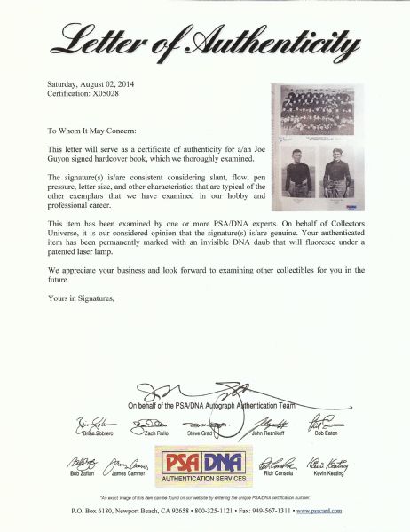 Joe Guyon Signed & Inscribed Fabulous Redman Book (PSA/DNA)