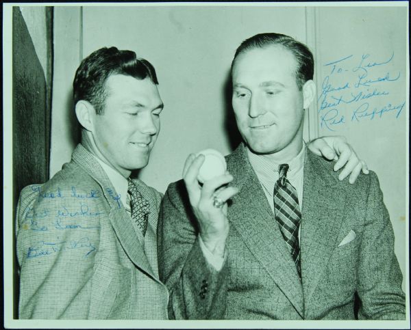 Red Ruffing & Bill Dickey Signed Wire Photo