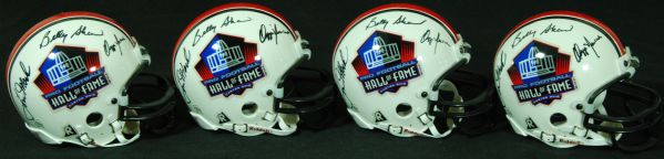 Multi-Signed HOF Class of 1999 Signed Mini-Helmets (4) with Taylor, Dickerson, Newsome, Mack & Shaw
