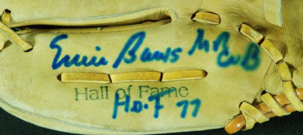 Ernie Banks Signed Store Model Glove Inscribed Mr. Cub, HOF 77 (PSA/DNA)