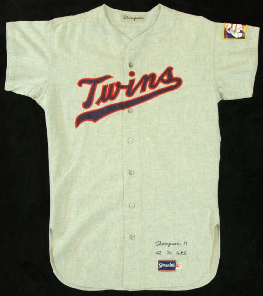 Danny Thompson 1970 Game-Used Twins Rookie Flannel Jersey
