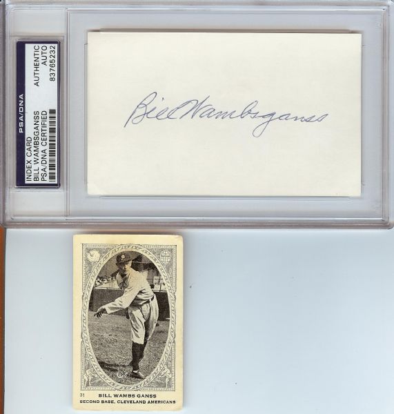 Bill Wambsganss Triple Play Lot with 1921 Neilson’s Chocolate, Auto Cut and Sheet (3) (PSA/DNA)