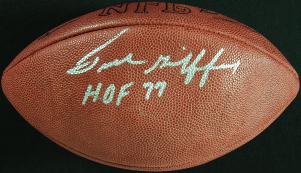 Frank Gifford Signed Wilson NFL Football Inscribed HOF 77 (JSA)