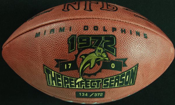 1972 Miami Dolphins Multi-Signed Perfect Season Football (7) with Shula, Griese (134/372) (PSA/DNA)