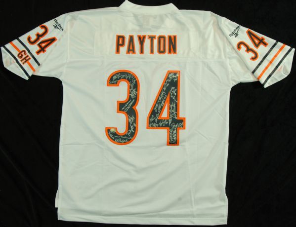 1985 Chicago Bears Super Bowl XX Team-Signed Walter Payton Jersey (28 Signatures) (PSA/DNA)