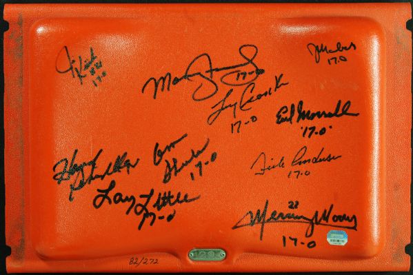 1972 Miami Dolphins Multi-Signed Orange Bowl Seatback (10 Signatures) (PSA/DNA)