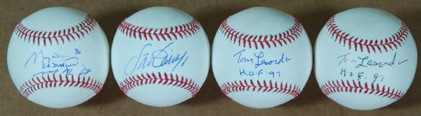 Signed Los Angeles Dodgers Group (5) with Tom Lasorda, Garvey, Wills