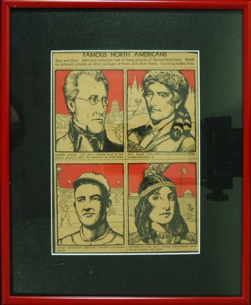 1930 Post Cereal Christy Mathewson Large Version Uncut Four-Card Panel