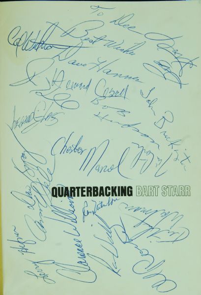 1972 Green Bay Packers Team-Signed Quarterbacking Book (22) with Starr, Nitschke, Howard Cosell (JSA)