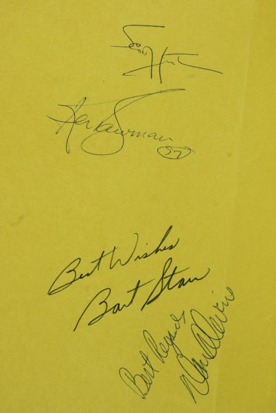 1972 Green Bay Packers Team-Signed Quarterbacking Book (22) with Starr, Nitschke, Howard Cosell (JSA)