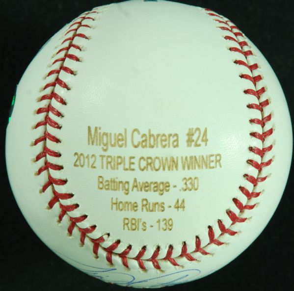Miguel Cabrera Single-Signed OML 2012 Triple Crown Baseball (PSA/DNA)