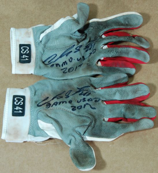 Carlos Santana Signed & Game-Used Bat, Cleats & Batting Gloves (5 pieces)