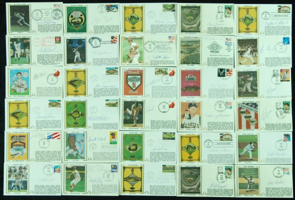 Signed Gateway First Day Covers Collection (30) with Chipper Jones, Newcombe