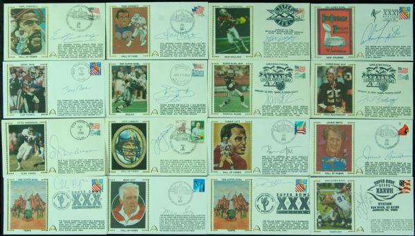 NFL HOFers & Greats Signed Gateway FDCs (16) with Emmitt Smith, Rice, Campbell