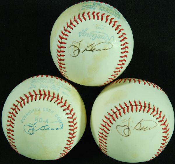 Yogi Berra Single-Signed OAL Baseballs (3)