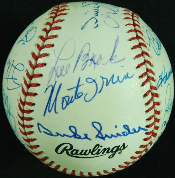 HOFer Multi-Signed ONL Baseball (19 Signatures) with Berra, Banks, Musial (PSA/DNA)