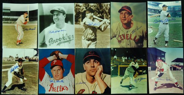 HOFer Signed 8x10 Photos (10) with Mickey Mantle, Musial