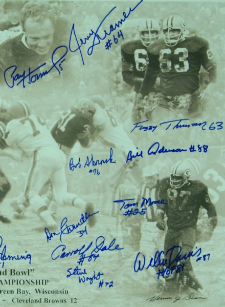 Green Bay Packers Multi-Signed Mud Bowl Lithograph (26 Signatures) (PSA/DNA)