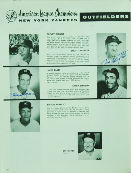 1957 World Series Program Signed by 30 Braves & Yankees