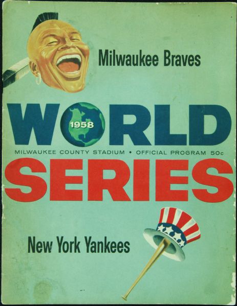 1958 World Series Program Signed by 28 Braves & Yankees